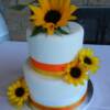 2 tier Sunflower Cake.
This cake had both tiers made with our Carrot Cake and cream cheese buttercream filling.