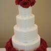Close-up of the 5 tier White Button Cake