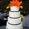4 tiered textured wedding cake. 