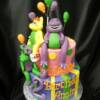 Barney and Friends Birthday Cake with fondant sculpted figurines. 