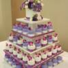 Side view of the Purple and Ivory Mini cakes. 