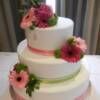 3 tiered Hot Pink and Lime Green wedding cake