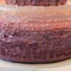 Close up of the Pink/ Purple Ombre Ruffle Cake