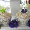 Close-up of the lace wrapped cupcakes. These were made in three flavors- Chocolate, Vanilla and Red Velvet. 