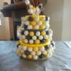 3 tier Cake Pop wedding cake. This cake holds 170 cake pops in three different flavors and colors. 