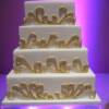 Close-up of the Fondant Scrolls and sugar diamonds made for this cake. 