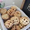 Close-up of our Lattice topped Individual Apple Pies.
