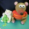 Close-up of the Toopy & Binoo figures that were made out of fondant. 