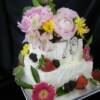 Side view of the Spring 70th Birthday Cake.