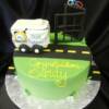 Motorhome and Jail Retirement Cake made out of Carrot Cake and filled with Cream Cheese Buttercream.