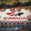 Rectangle cake we made for Team Canada at CedarCreek Estate Winery. Each player was made an individual sugar cookie. 