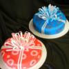 2 cakes we made and donated to SpringValley Elementary school's Cake Walk fundraiser. Both cakes were a Red Velvet cake with Raspberry Buttercream filling.