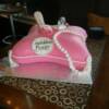 Pink Pillow Bridal Shower cake. This cake was made from our vanilla chiffon cake with raspberry buttercream filling