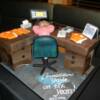 Sculpted cake made for a retirement party for a local law firm. The cake was a 1/3rd scale of a real desk. The co-workers of the party girl sent us pictures of her desk at work and let us in on some great stories about her.