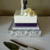 Single Tier Square wedding cake with Handmade Sugar Calla Lilies made by us!