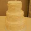 3 tier round Ivory Ruffle wedding cake