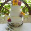 Lace and Wildflowers wedding cake