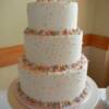 3 tier Pink, Silver, Cream and champagne Wedding Cake 