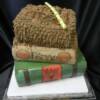 Another view of the Harry Potter Stacked Books Birthday Cake. 