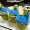 Minion Cupcakes made for my husbands birthday- now he can't complain that he never gets a cake made for himself!